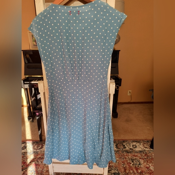 MAEVE DRESS (ANTHROPOLOGIE) XS Blue Polkadot - Picture 5 of 7